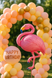 Flamingo foil ball pink (51*105) (China), 1 шт., Helium or air, Дикі тварини