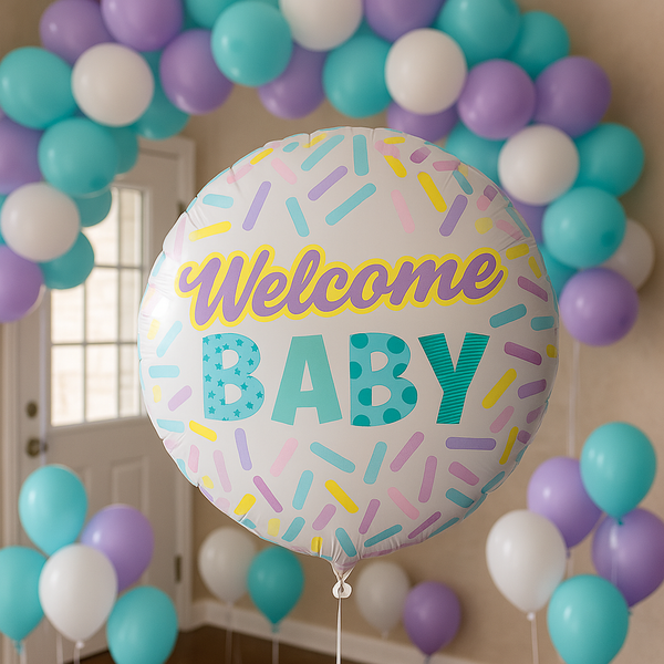 Фольгированный шарик AS-172 Круг 18" "Welcome BABY" (Арт-Шоу) AS-172 фото