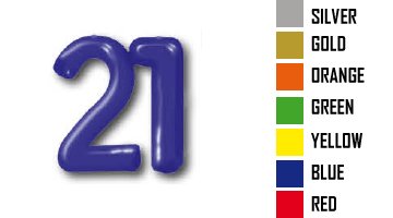 Цифра "21" синий ПВХ21 фото