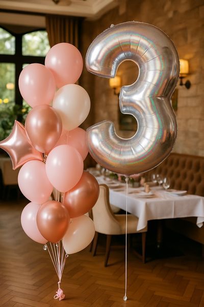 7301 Number from foil - 3 Slim (silver holography) (100 cm), Helium or air
