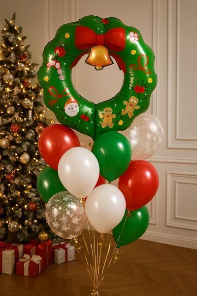 Foil ball Christmas wreath 55 x 49 cm (China), Аir