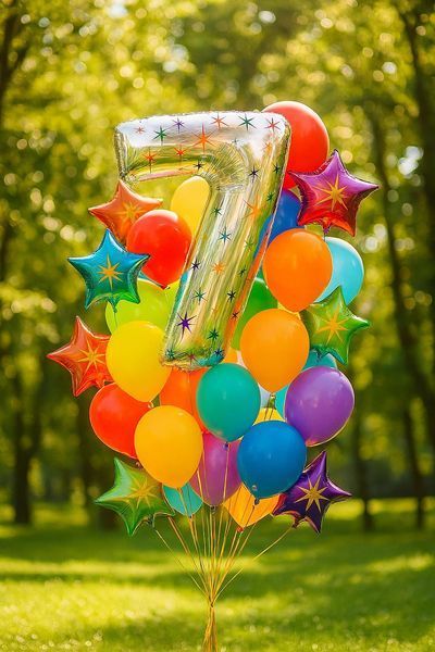 Цифра з фольги- 7 (біла, зірочки) (100 см) 3835 фото Цифра з фольги- 7 (біла, зірочки) (100 см) 3835 фото