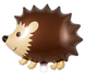 Foil ball Hedgehog 2 (64*53) (China), 1 шт., Helium or air, Дикі тварини
