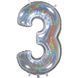 7301 Number from foil - 3 Slim (silver holography) (100 cm), Helium or air