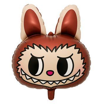 Labubu foil ball head brown 68"48 cm, 1 шт., Helium or air, Лабубу