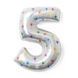 Foil number - 5 (white, stars) (100 cm)
