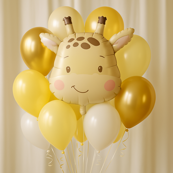 Giraffe head foil ball 55*63 cm (China), 1 шт., Helium or air, Дикі тварини