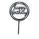Happy Birthday cake topper black (1pc) 16 cm
