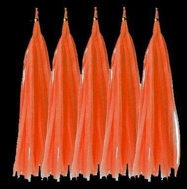 Tassel brush tail for balloons orange (5pcs)