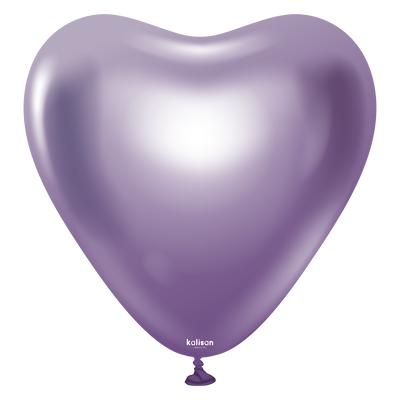 12" Сердце Mirror Heart Violet (50 шт) NEW 11350042 фото