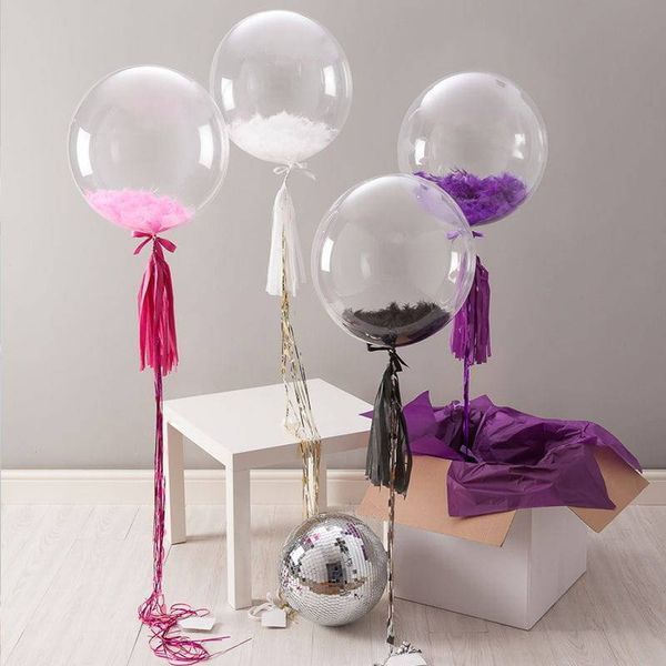 Tassel brush tail for balloons orange (5pcs)