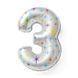 Foil number - 3 (white, stars) (100 cm)