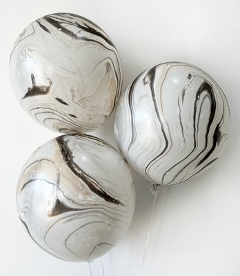 Giant balloon Marble Reflect Silver 21" (52.5 cm) GB21440 фото