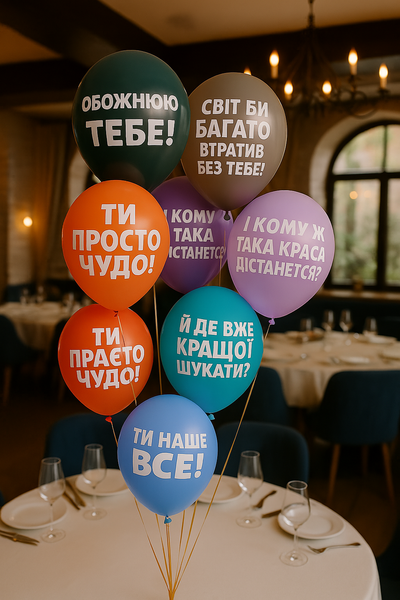 Balloon SDR-48b 12" Praise balloons" (1 tbsp.) 50 pcs., 100 шт., 12"/30см., Асорті пастель, Whishes