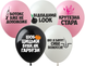 Balloon SDR-43 12" Offensive balloons "With Denrik" (1 tbsp.) 50 pcs., 100 шт., 12"/30см., Mix (3 colors), Для девочек