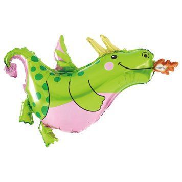 Fairy tale dragon foil ball (76*90), 1 шт., Helium or air, Динозаври