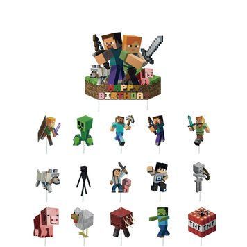 Топпер у торт Happy Birthday Minecraft (1уп, в уп 12+1) 5902806522159 фото