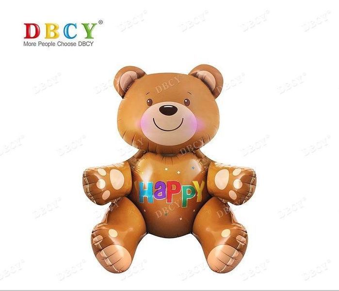 Foil ball 1370 Bear Happy 3D (60 cm), 1 шт., 60 см, Аir