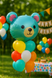 Foil ball 3D Bear blue, head (58*55) (China), 1 шт., Helium or air, Дикі тварини