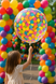 Foil ball AS-186 Circle 18 "Colored confetti" (on transparent) (Art Show), 1 шт., 18"/45см., Circle, На любое событие