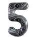 Foil balloon number "5" marble (100 cm), 1 pc., Helium or air