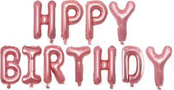 HPPY BIRTHDY - pink - 16"