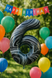 Foil balloon number "6" marble (100 cm), 1 pc., Helium or air