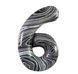 Foil balloon number "6" marble (100 cm), 1 pc., Helium or air