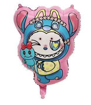 Labubu Stitch foil ball 48 x 63 cm., 1 шт., Helium or air, Лабубу