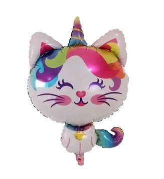 Foil ball Cat-Unicorn (51*84) (China), 1 шт., Helium or air, Cat
