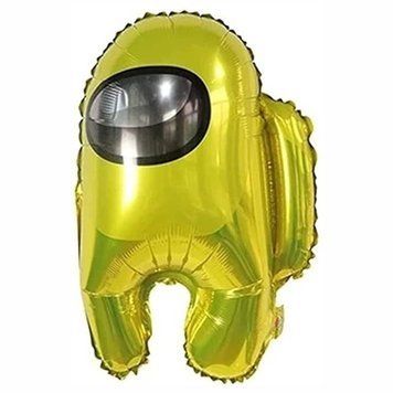 Foil ball Among Us "Among Us" yellow 55 cm., 1 шт., Helium or air, Games