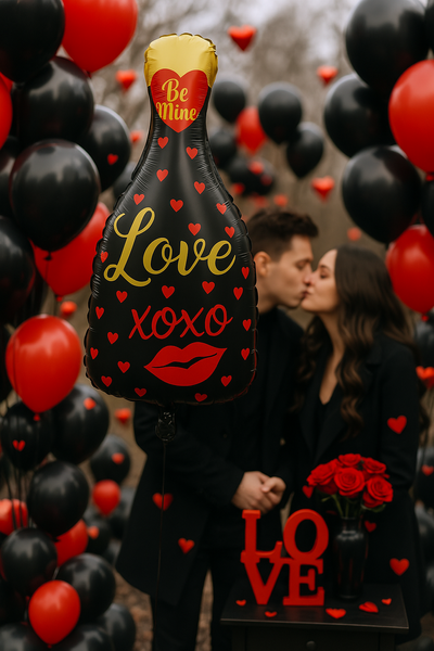 Foil ball Champagne LOVE (38*81) (China), 1 шт., Helium or air, Напої