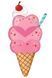 Foil ball Ice cream Pink ice cream cone with sprinkles 49 x 84 cm (China), 1 шт., Helium or air, Food