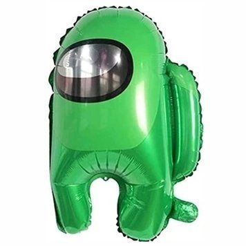 Foil ball Among Us "Among Us" green 55 cm., 1 шт., Helium or air, Games