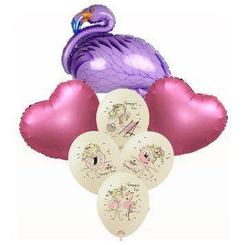 Set of balloons "Summer", 7 шт., 12"/30см., Mix (3 colors), Для девочек
