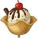 Foil ball Ice cream in a waffle bowl with chocolate and cherry 56 x 63 cm (China), 1 шт., Helium or air, Food