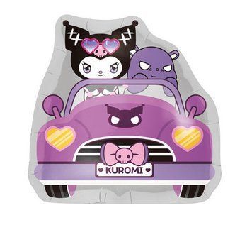 Kuromi foil ball in a car 47 x 48 cm., 1 шт., Helium or air, Kuromi