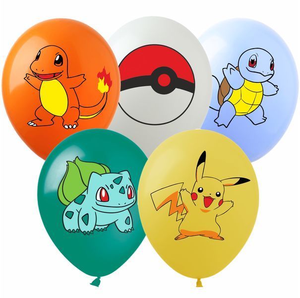 Balloon PK-1B 12" Pokemon 50 pcs., 100 шт., 12"/30см., Асорті пастель, Pokemon
