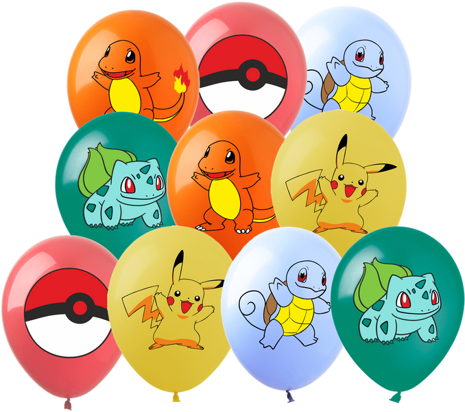 Balloon PK-1B 12" Pokemon 50 pcs., 100 шт., 12"/30см., Асорті пастель, Pokemon