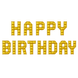 Foil ball Happy Birthday Set Pixel Gold (40 cm), 1 шт., 16"/40см, Золото, Аir, Minecraft