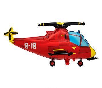 Фольгована кулька Вертоліт червоний 57х96 см (Китай) 26658 фото
