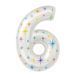 Foil number - 6 (white, stars) (100 cm), 1 шт., 40"/100см, White