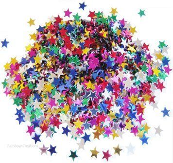 1703 Confetti Stars Mix, 50 g, 15 mm, Асорті металік
