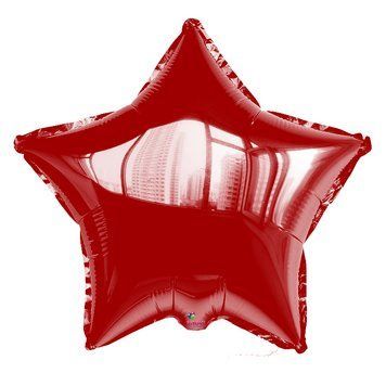 Foil ball Star 18" Red (Art Show), 1 шт., 18"/45см., Красный, Helium or air