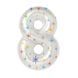Foil number - 8 (white, stars) (100 cm), 1 шт., 40"/100см, White