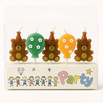 Candles for a cake Bears with balloons 5 pcs.