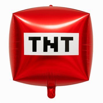 Foil ball Cube red TNT "Minecraft" (55cm*55cm) (China), 1 шт., Helium or air, Minecraft