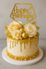 Happy Birthday cake topper pentagon gold (1pc) 16 cm