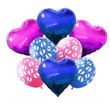 Little Legs Balloon Set, 8 шт., 12"/30см., Light Blue, Pink, Новорожденные