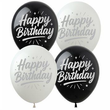 Воздушный шарик SDR-144 12" "Happy Birthday Звёзды" 100 шт SDR-144 фото